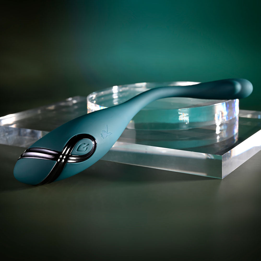 Playboy Pleasure PINPOINT PERFECTION - Green 19.3 cm USB Rechargeable Poseable Vibrator - Hush Store Sydney 
