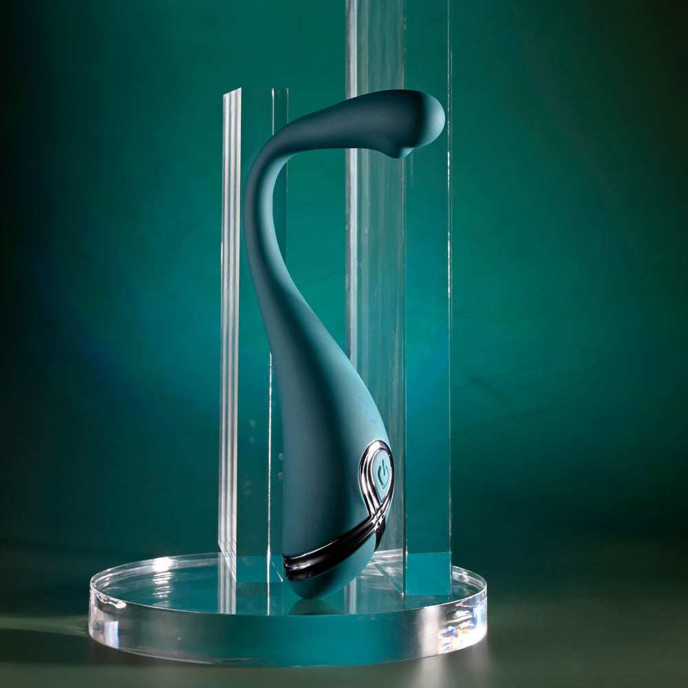 Playboy Pleasure PINPOINT PERFECTION - Green 19.3 cm USB Rechargeable Poseable Vibrator - Hush Store Sydney 