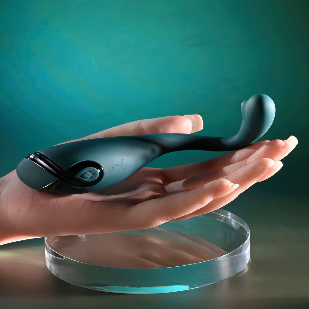Playboy Pleasure PINPOINT PERFECTION - Green 19.3 cm USB Rechargeable Poseable Vibrator - Hush Store Sydney 