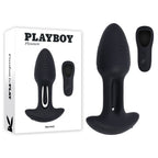 Playboy Pleasure RIM SHOT - Black 11.4 cm USB Rechargeable Vibrating Butt Plug - Hush Store Sydney 