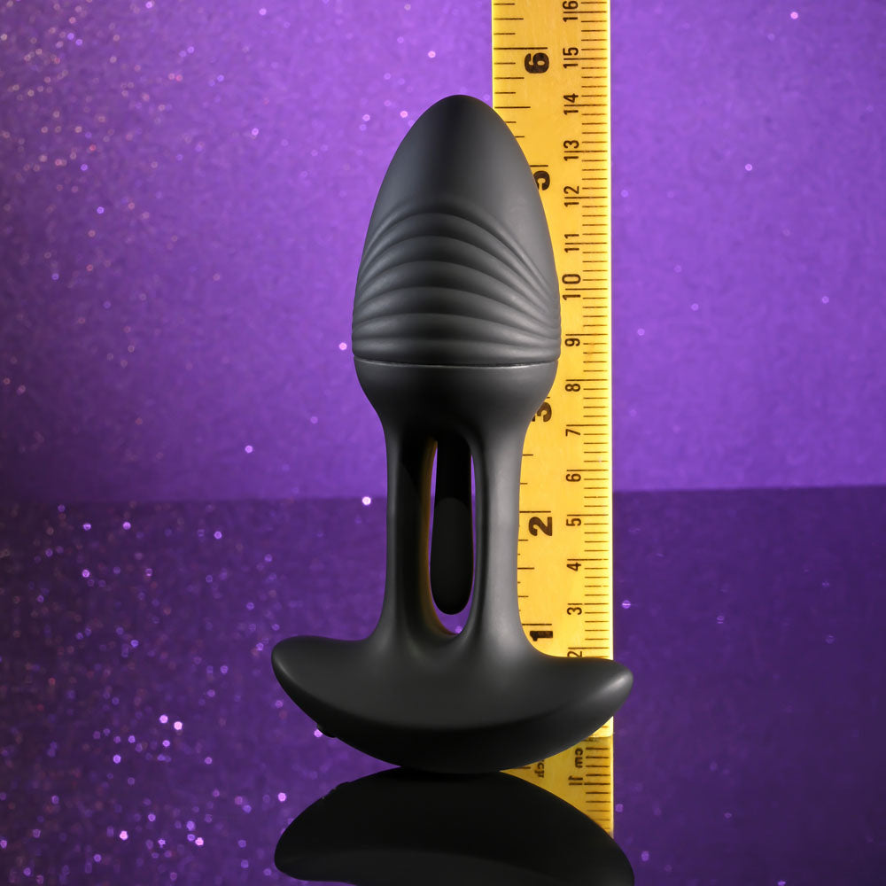 Playboy Pleasure RIM SHOT - Black 11.4 cm USB Rechargeable Vibrating Butt Plug - Hush Store Sydney 