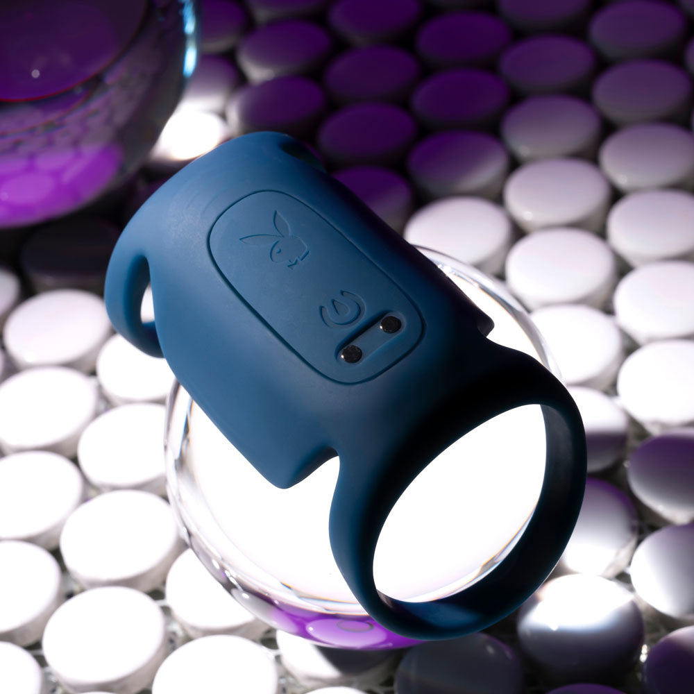 Playboy Pleasure JET PACK - Dark Blue USB Rechargeable Vibrating Penis Harness - Hush Store Sydney 