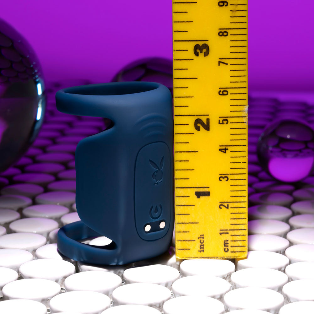 Playboy Pleasure JET PACK - Dark Blue USB Rechargeable Vibrating Penis Harness - Hush Store Sydney 