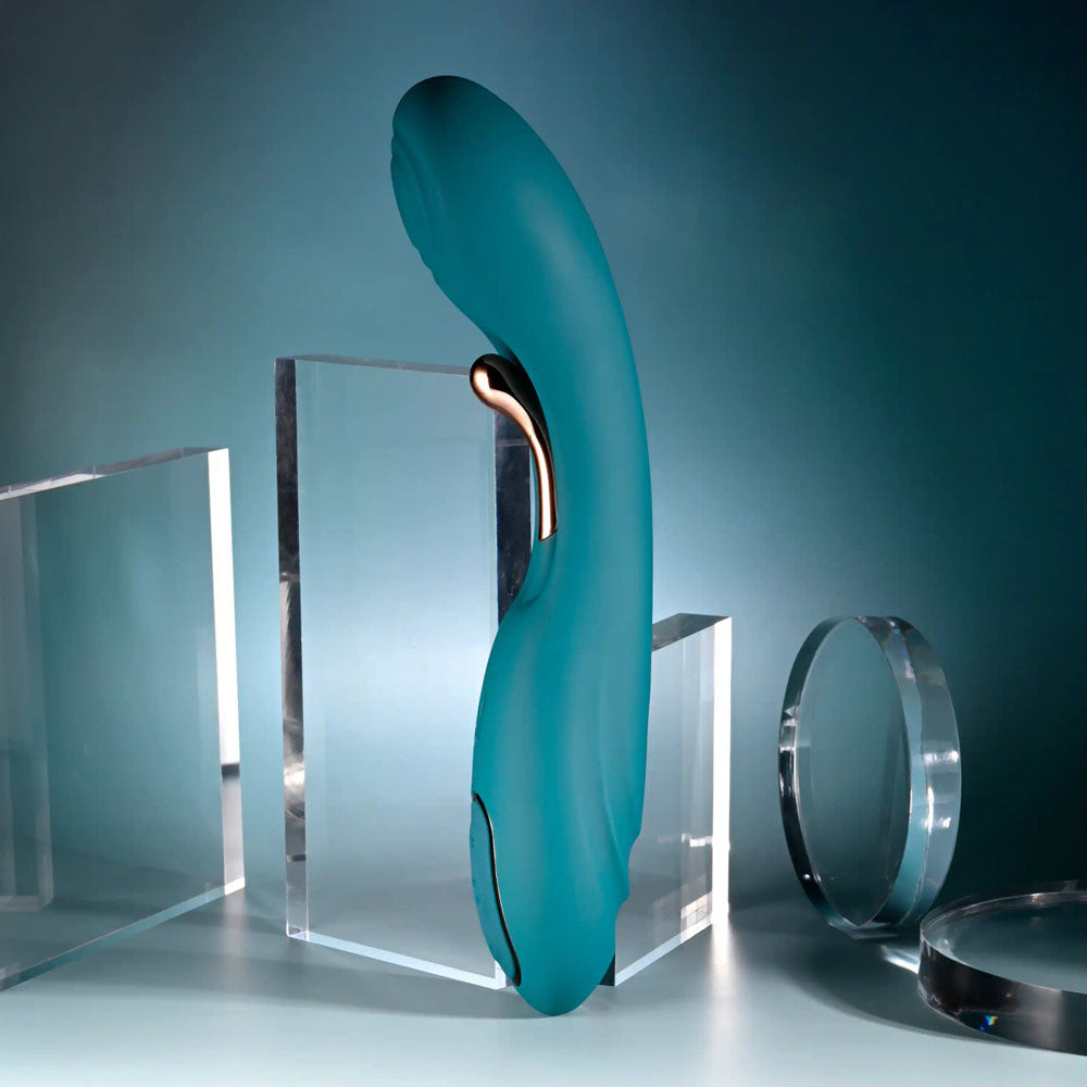 Playboy Pleasure AURELIE - Green 22.7 cm USB Rechargeable Vibrator with Internal Flicker - Hush Store Sydney 