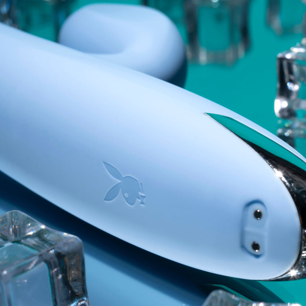 Playboy Pleasure UP AND AWAY - Blue 26.7 cm USB Rechargeable Rabbit Vibrator