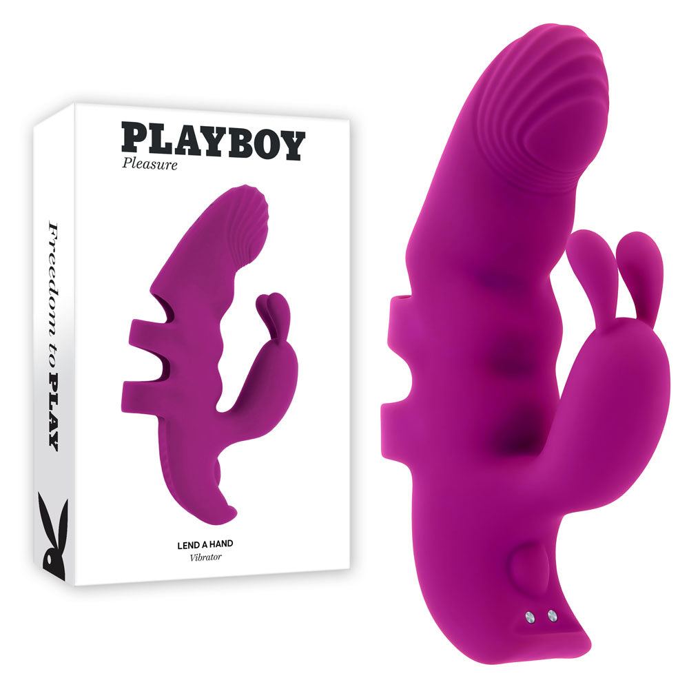 Playboy Pleasure LEND A HAND - Purple USB Rechargeable Finger Vibrator - Hush Store Sydney 