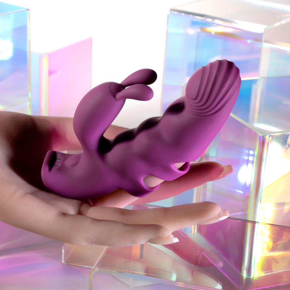 Playboy Pleasure LEND A HAND - Purple USB Rechargeable Finger Vibrator - Hush Store Sydney 
