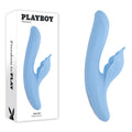 Playboy Pleasure IN BLOOM - Blue 23.5 cm USB Rechargeable Thrusting Tapping & Heating Dual Vibrator - Hush Store Sydney 