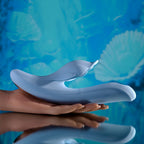 Playboy Pleasure IN BLOOM - Blue 23.5 cm USB Rechargeable Thrusting Tapping & Heating Dual Vibrator