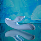 Playboy Pleasure IN BLOOM - Blue 23.5 cm USB Rechargeable Thrusting Tapping & Heating Dual Vibrator