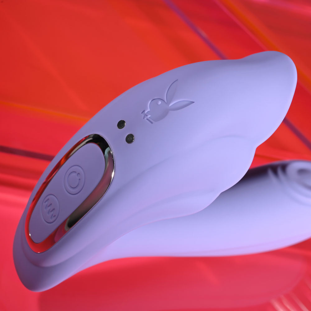 Playboy Pleasure LILAC FANTASY - Purple 13.5 cm USB Rechargeable Tapping Vibrator with Remote