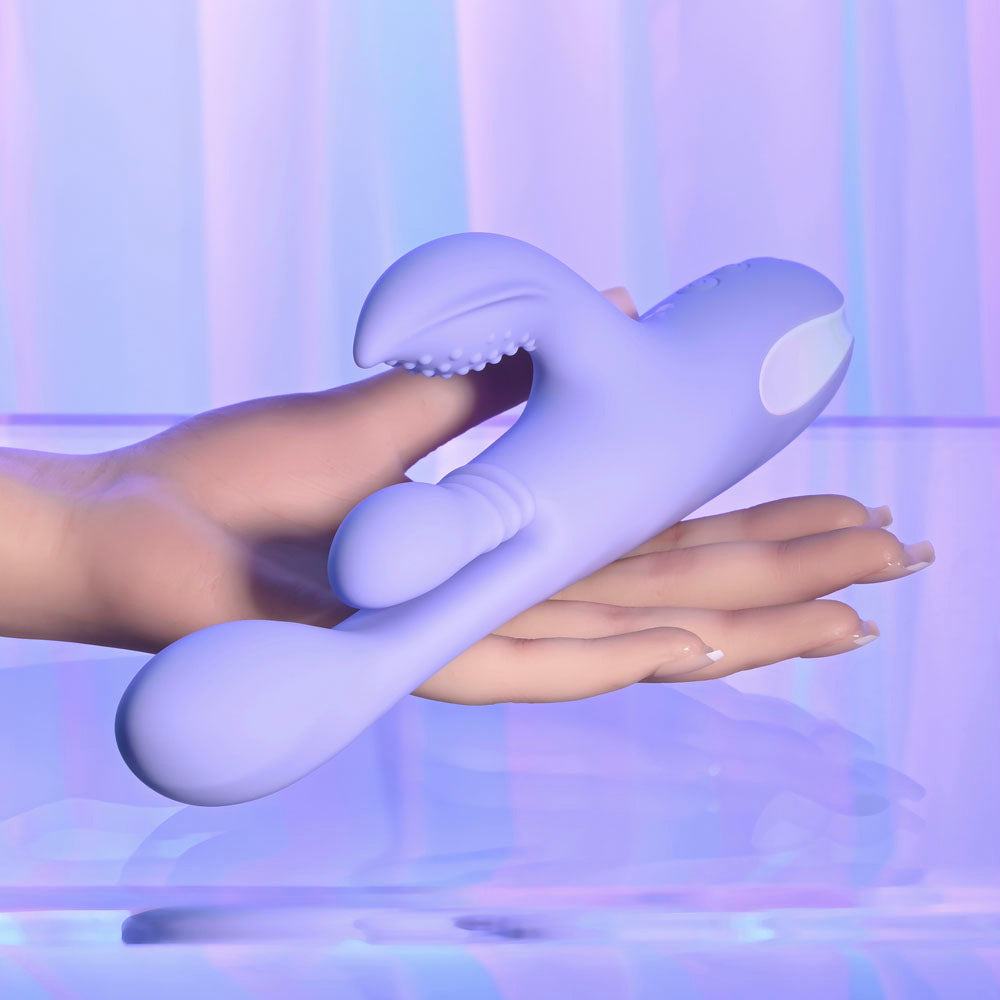 Playboy Pleasure NUBBIN RUBBIN - Purple 24.1 cm USB Rechargeable Thrusting Rabbit Vibrator