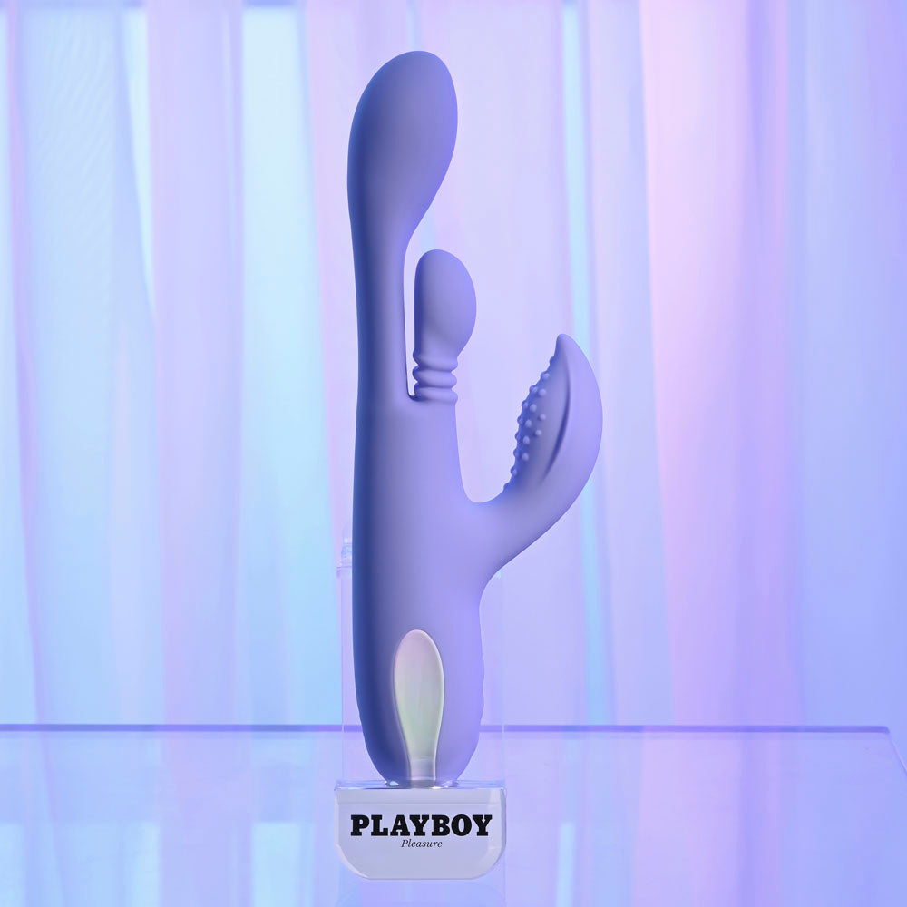 Playboy Pleasure NUBBIN RUBBIN - Purple 24.1 cm USB Rechargeable Thrusting Rabbit Vibrator
