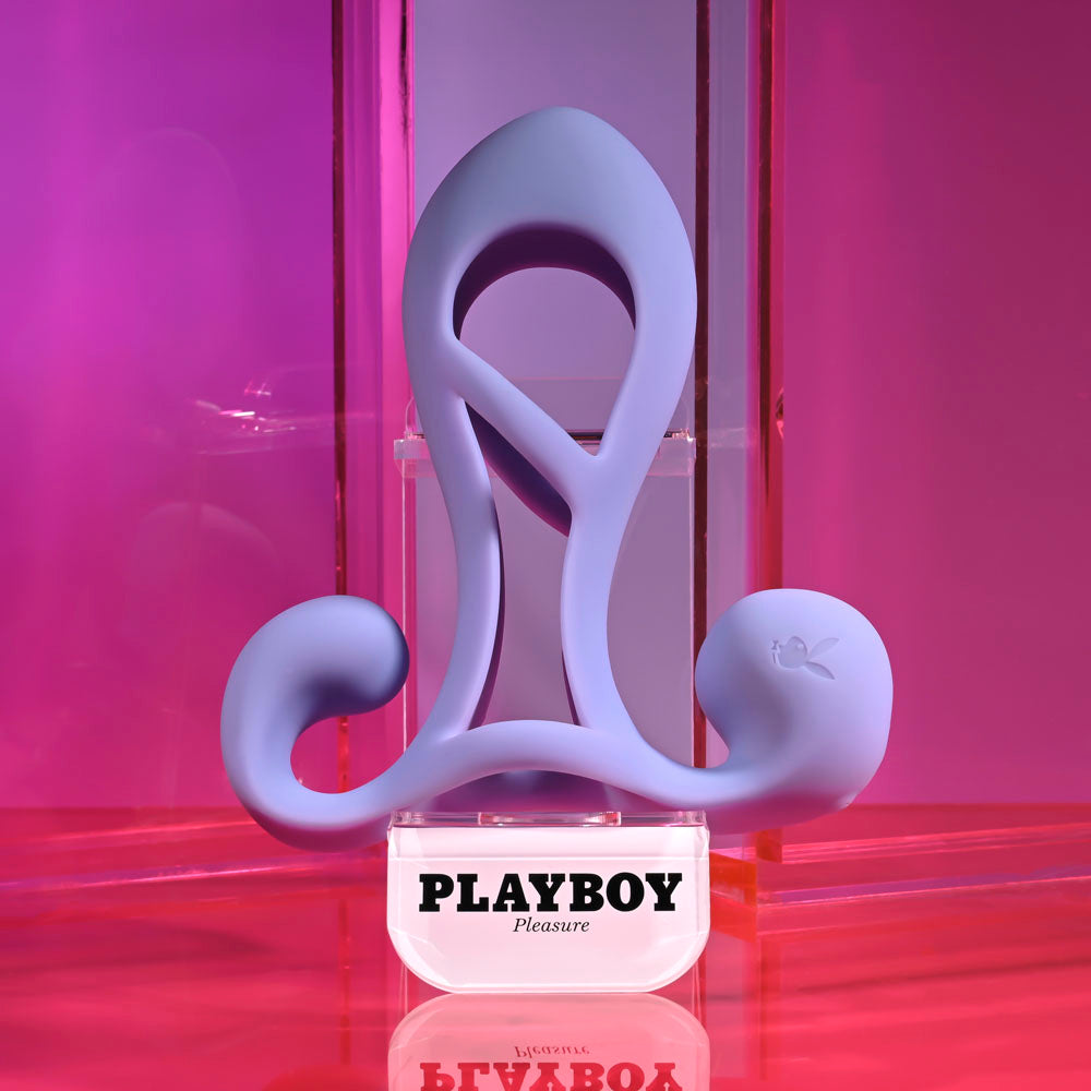 Playboy Pleasure FANTASY CAGE - Purple USB Rechargeable Vibrating Penis Sleeve