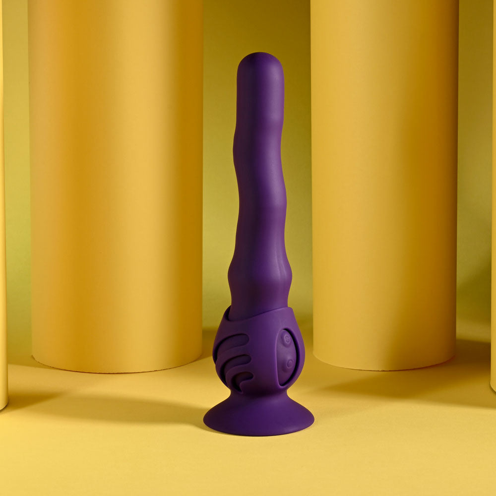 Purple 23.9 cm USB Rechargeable Wiggling Vibrator - Hush Store Sydney
