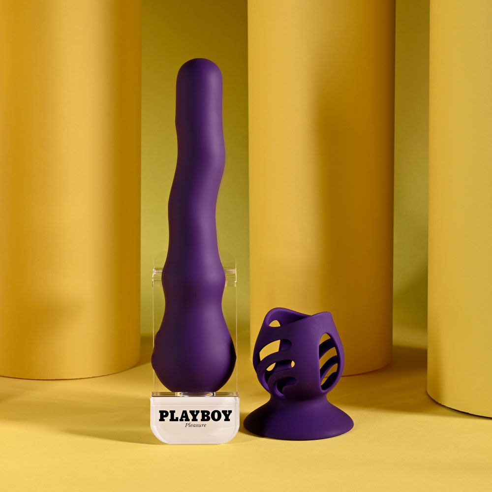 Purple 23.9 cm USB Rechargeable Wiggling Vibrator - Hush Store Sydney