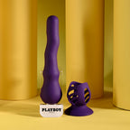 Purple 23.9 cm USB Rechargeable Wiggling Vibrator - Hush Store Sydney