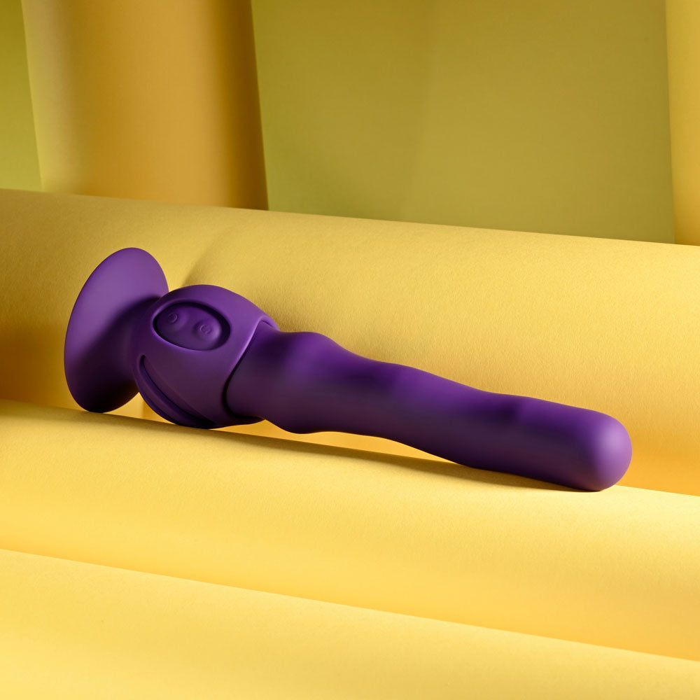 Purple 23.9 cm USB Rechargeable Wiggling Vibrator - Hush Store Sydney