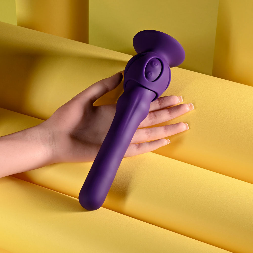 Purple 23.9 cm USB Rechargeable Wiggling Vibrator - Hush Store Sydney
