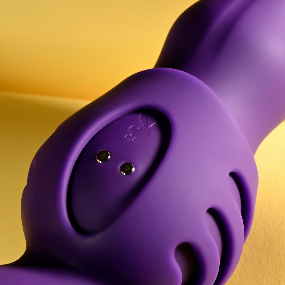 Purple 23.9 cm USB Rechargeable Wiggling Vibrator - Hush Store Sydney