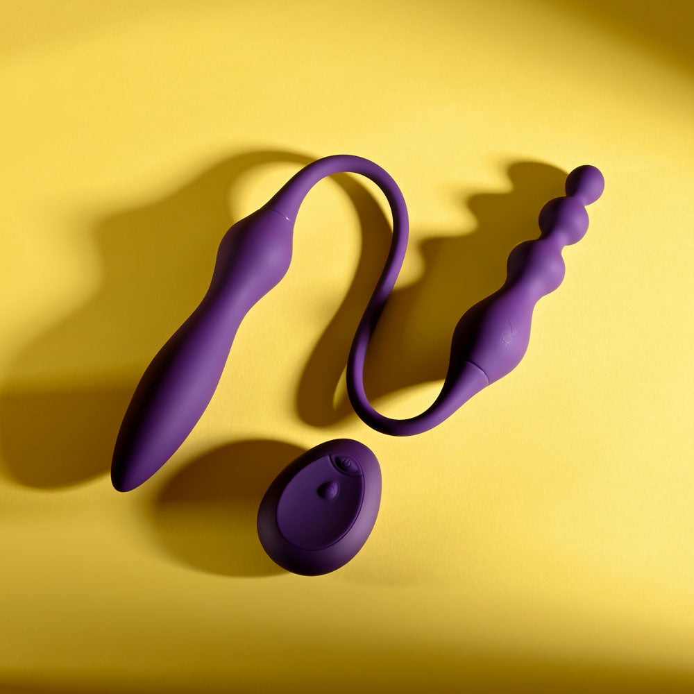 Purple 60 cm USB Rechargeable Flexible Dual Ended Vibrator - Hush Store Sydney