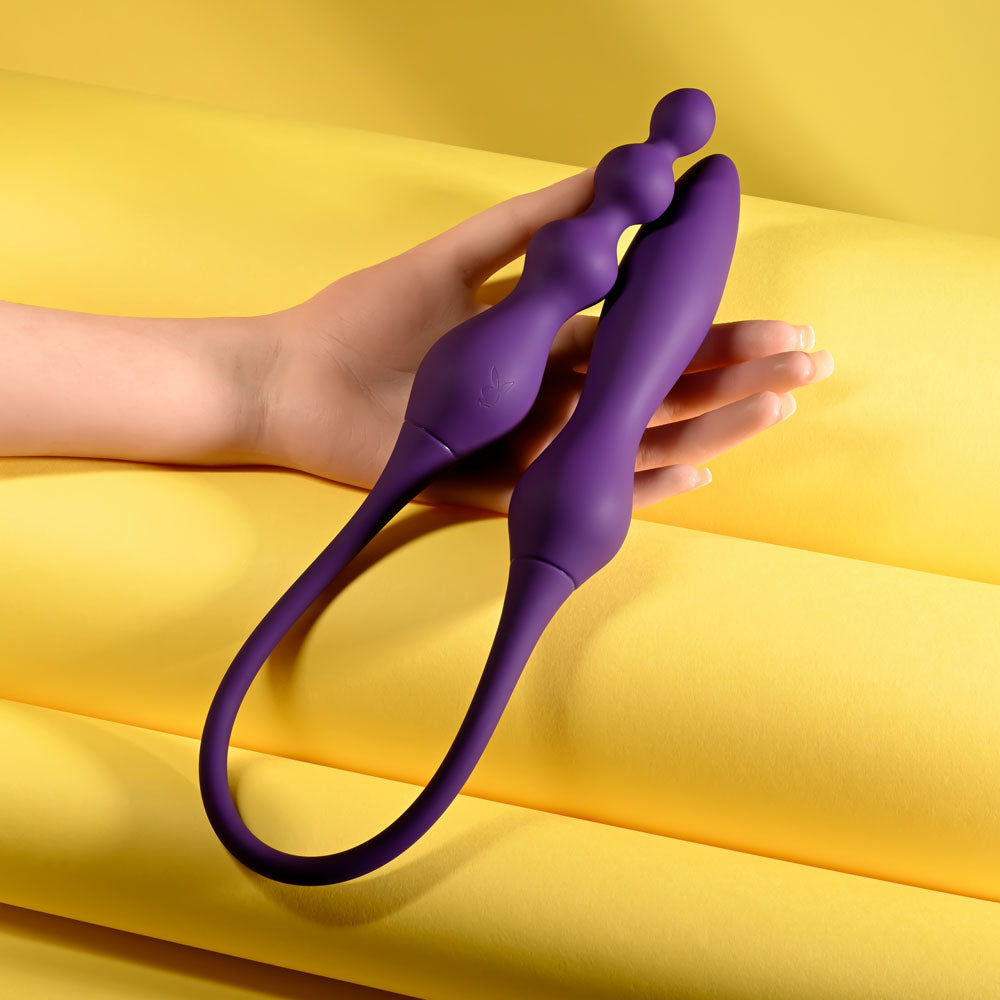 Purple 60 cm USB Rechargeable Flexible Dual Ended Vibrator - Hush Store Sydney