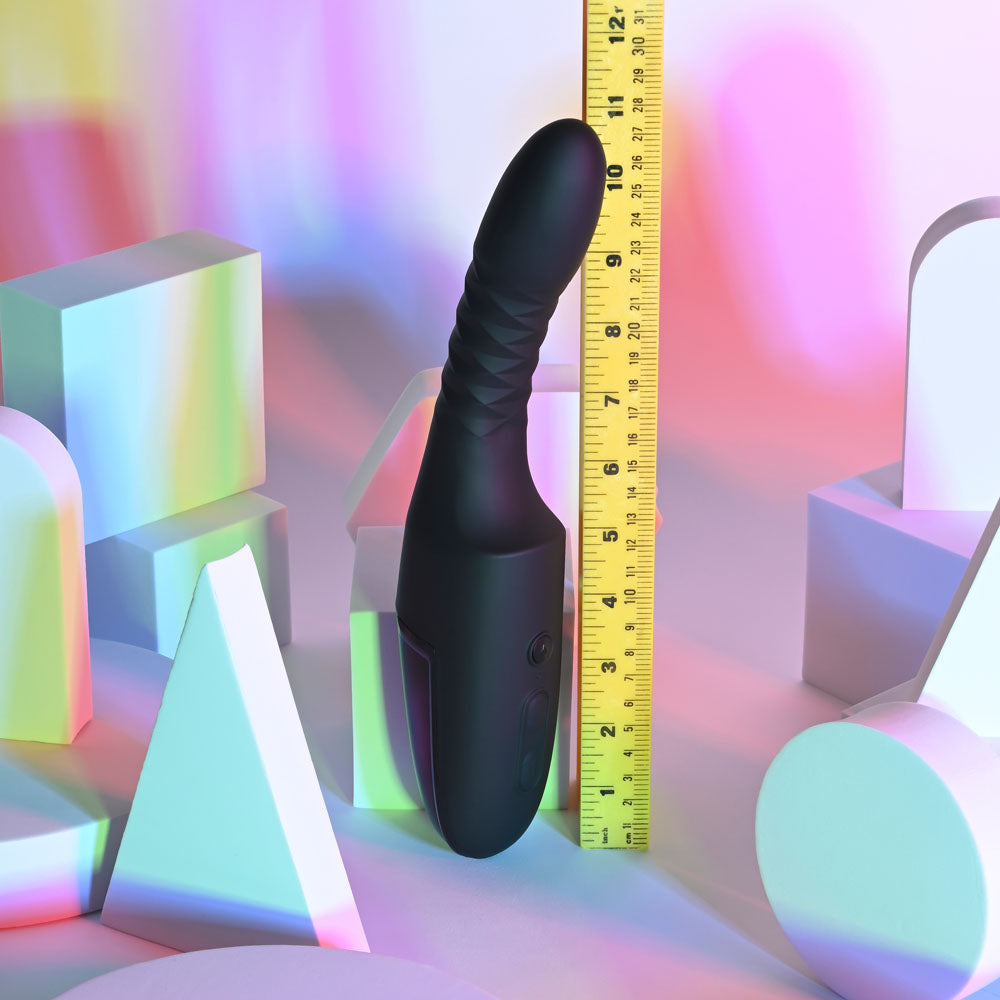 Playboy Pleasure OVERDRIVE - Black 28.2 cm USB Rechargeable Thrusting Vibrator - Hush Store Sydney 