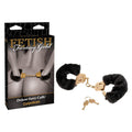 Fetish Fantasy Gold Deluxe Furry Cuffs - Black/Gold Furry Restraints - Hush Store Sydney 