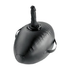 Fetish Fantasy Series Body Dock Inflatable Love Ball - Black Inflatable Cushion with Black 15.2 cm Dildo - Hush Store Sydney 