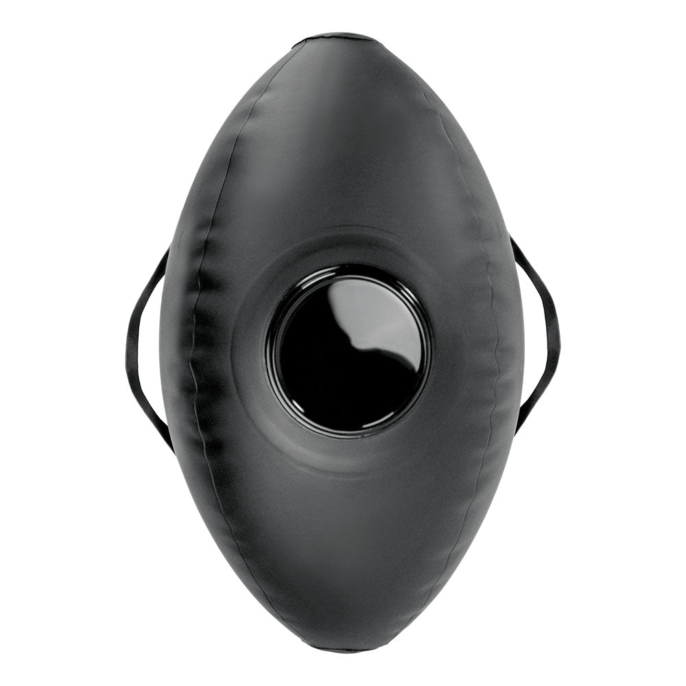 Fetish Fantasy Series Body Dock Inflatable Love Ball - Black Inflatable Cushion with Black 15.2 cm Dildo - Hush Store Sydney 