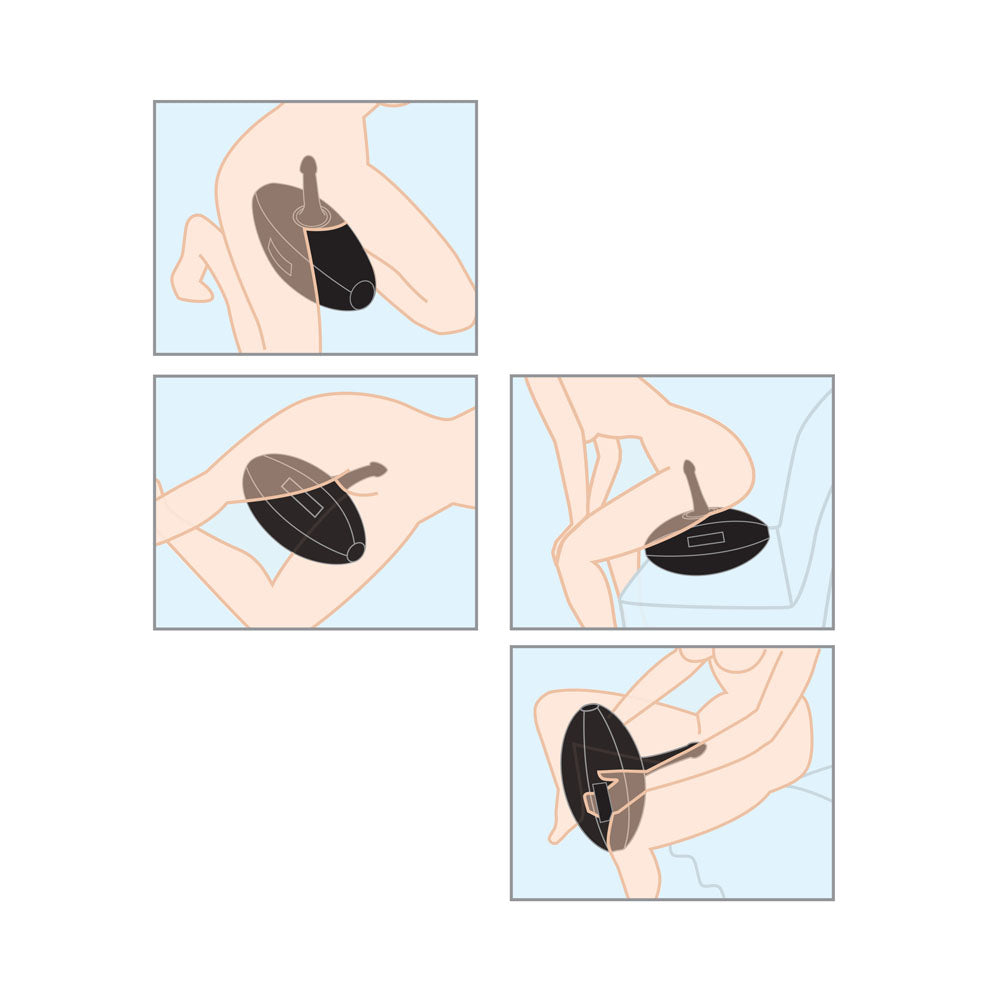 Fetish Fantasy Series Body Dock Inflatable Love Ball - Black Inflatable Cushion with Black 15.2 cm Dildo - Hush Store Sydney 