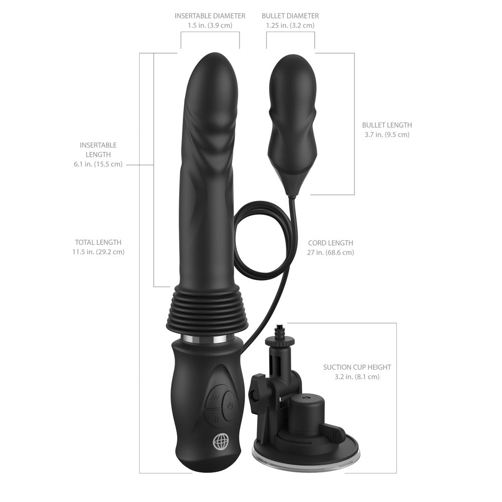 FFS Ultimate Silicone Thruster - Black - Black USB Rechargeable Thrusting Vibrator - Hush Store Sydney 