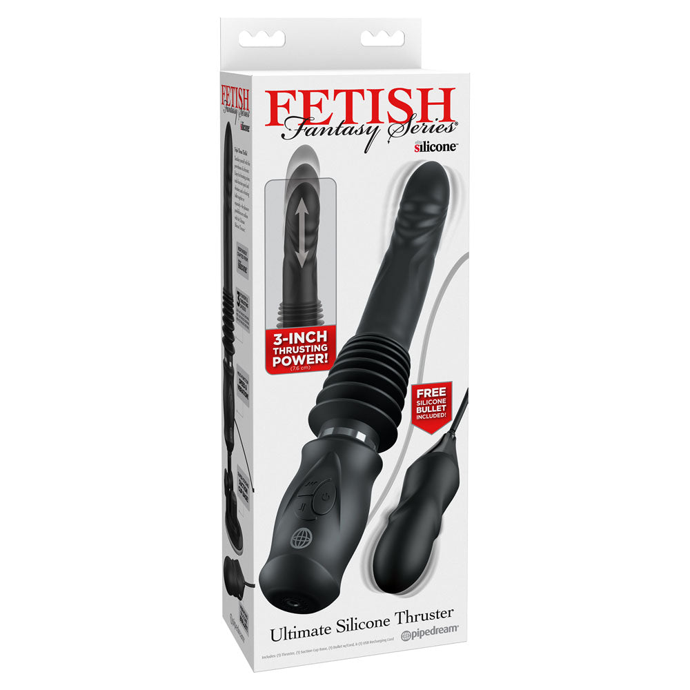 FFS Ultimate Silicone Thruster - Black - Black USB Rechargeable Thrusting Vibrator - Hush Store Sydney 