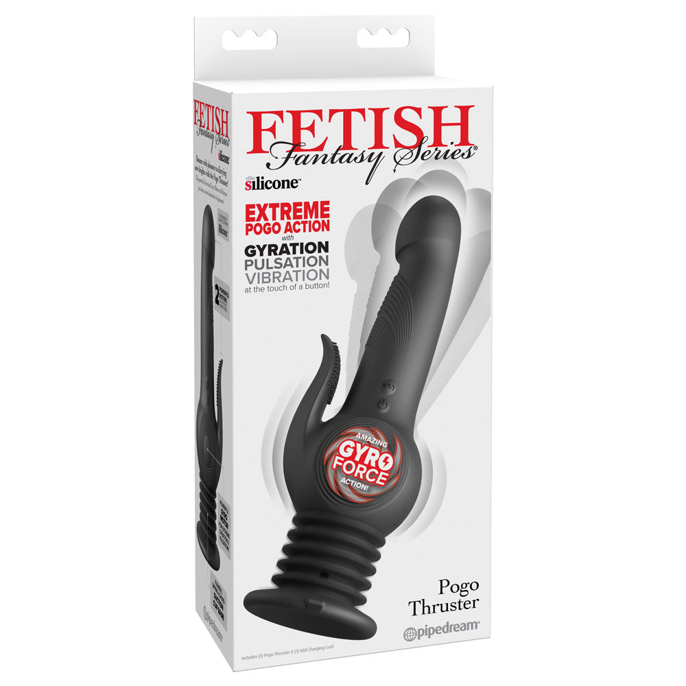 Fetish Fantasy Series Pogo Thruster - Black USB Rechargeable 23.5 cm Gyrating Rabbit Vibrator - Hush Store Sydney 