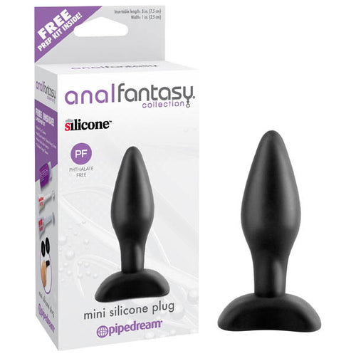 Anal Fantasy Collection Mini Silicone Plug - Black 7.5 cm (3'') Butt Plug - Hush Store Sydney 