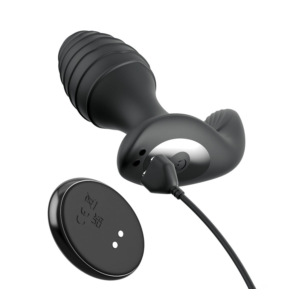 Anal Fantasy Elite Gyro-Milk Pro - Black - Black USB Rechargeable Gyrating Butt Plug - Hush Store Sydney 