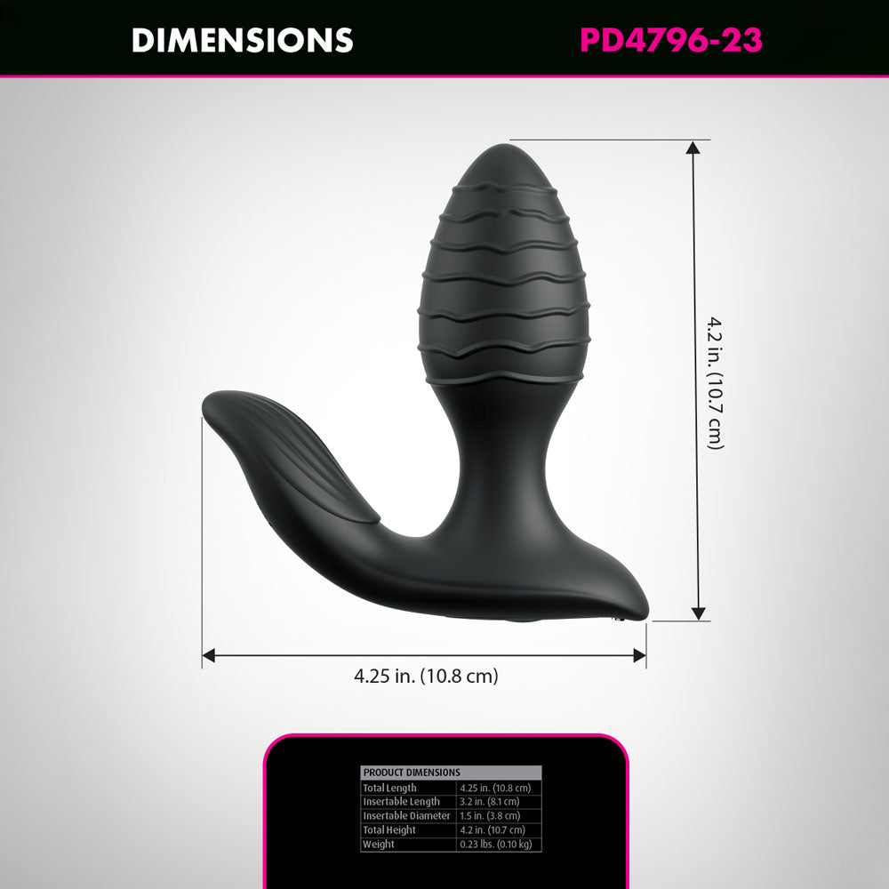 Anal Fantasy Elite Gyro-Milk Pro - Black - Black USB Rechargeable Gyrating Butt Plug - Hush Store Sydney 