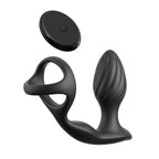 Anal Fantasy Elite Ass-Gasm Gyro-Milk Pro - Black USB Rechargeable Gyrating Butt Plug with Cock Ring - Hush Store Sydney 