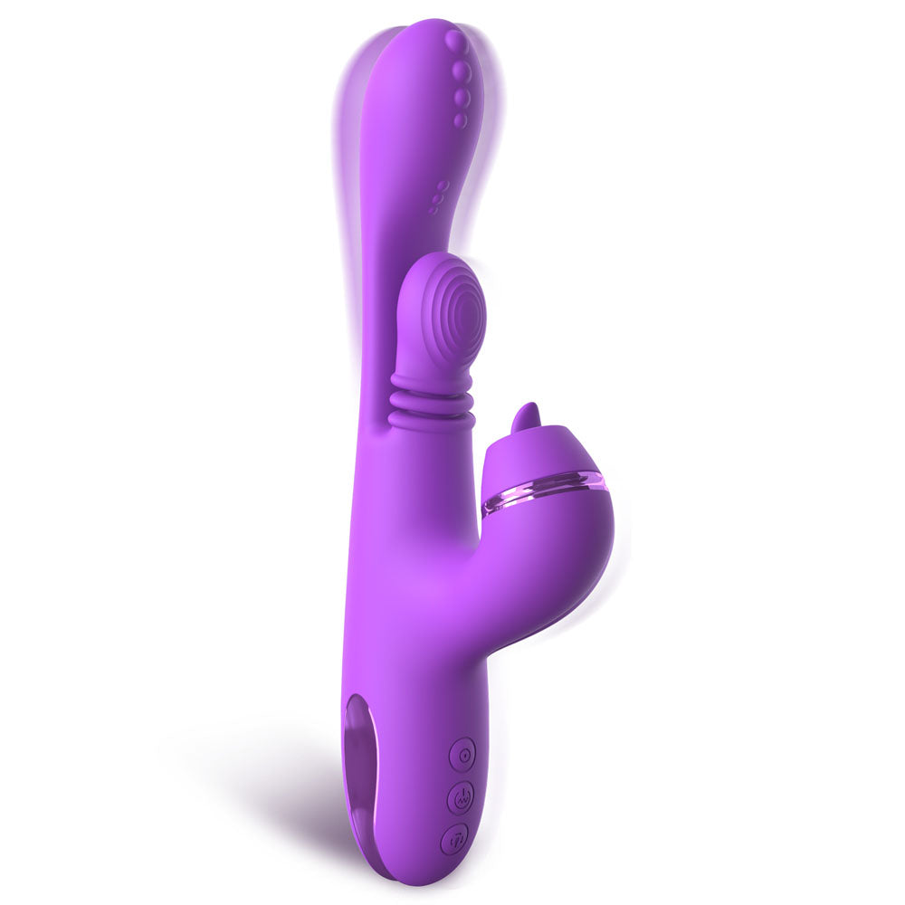 Fantasy For Her IntiMotion Pulse Pro - Purple 24 cm USB Rechargeable Swirling & Flicking Rabbit Vibrator
