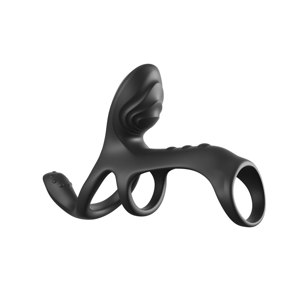 Fantasy C-Ringz Ultimate Couples Cage Max - Black USB Rechargeable Vibrating Cock Ring Cage - Hush Store Sydney 