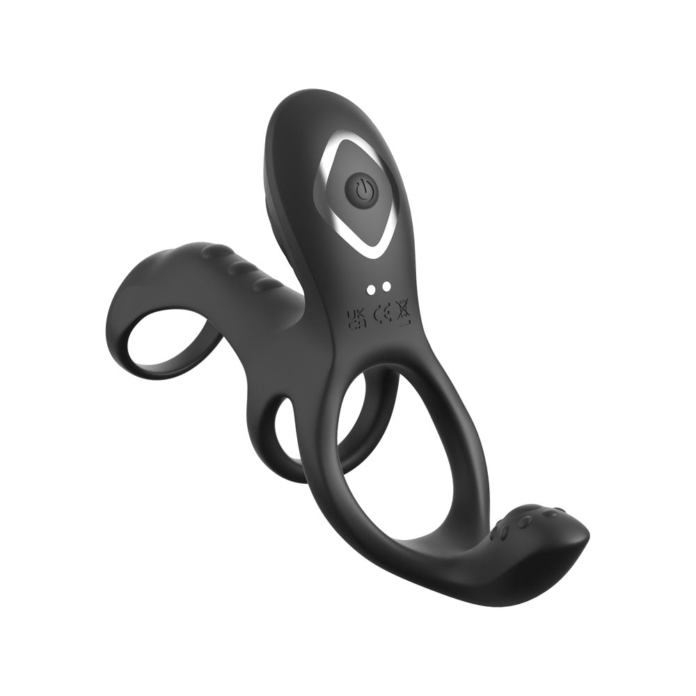 Fantasy C-Ringz Ultimate Couples Cage Max - Black USB Rechargeable Vibrating Cock Ring Cage - Hush Store Sydney 