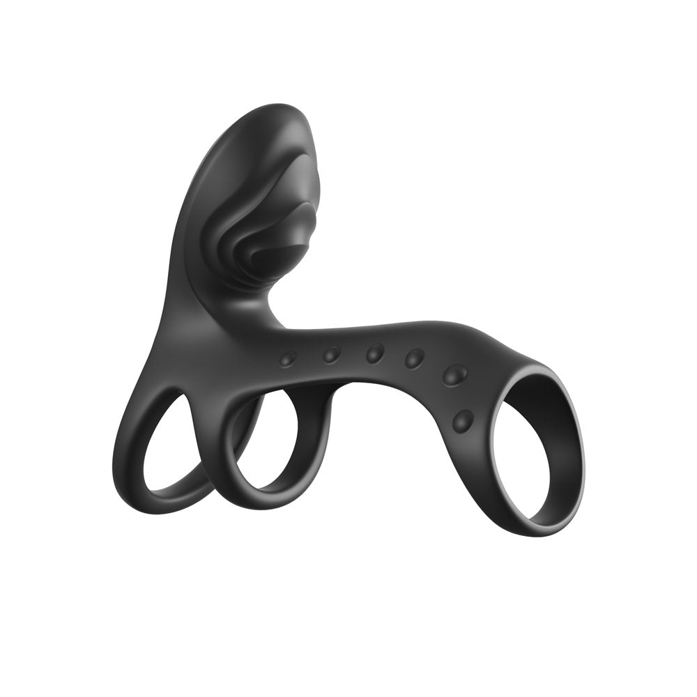 Fantasy C-Ringz Ultimate Couples Cage Max - Black USB Rechargeable Vibrating Cock Ring Cage - Hush Store Sydney 