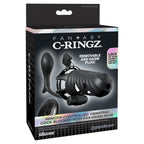 Fantasy C-Ringz Remote-Controlled Vibrating Cock Blocker with Ass-Gasm Plug - Black Vibrating Cock Cage with Anal Plug - Hush Store Sydney 