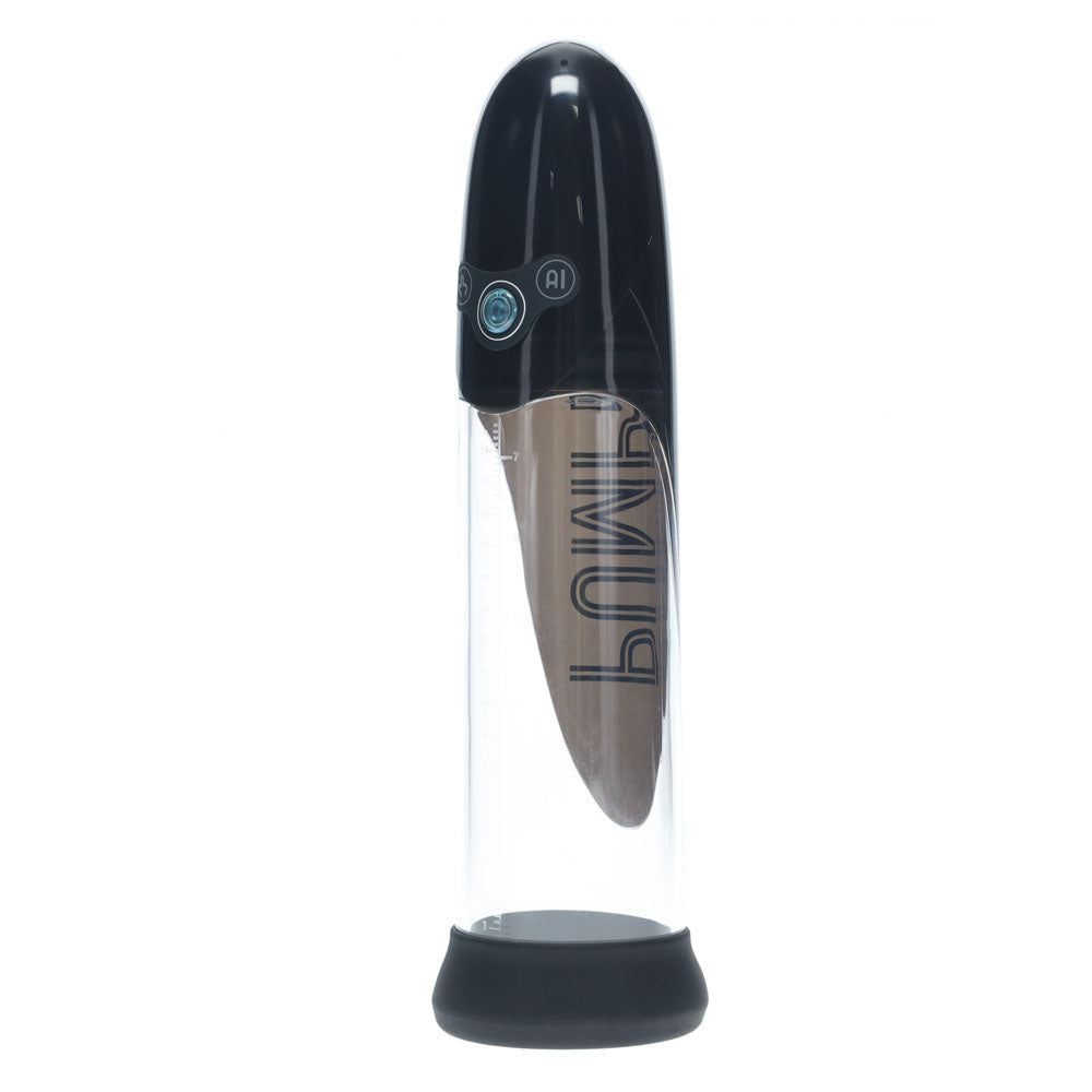 PUMPED Aqua-Pro Auto Pump - Black - Black/Clear USB Rechargeable AI-Enabled Submersible Auto Penis Pump