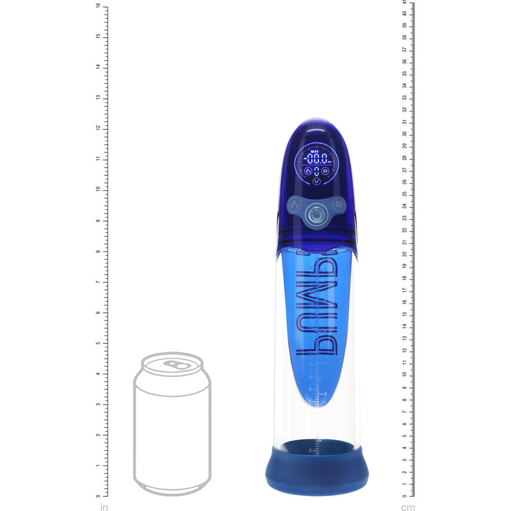 PUMPED Aqua-Pro Auto Pump - Blue - Blue/Clear USB Rechargeable AI-Enabled Submersible Auto Penis Pump