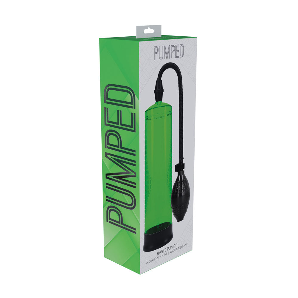 PUMPED Basic Pump 1 - Green - Green Penis Pump - Hush Store Sydney 