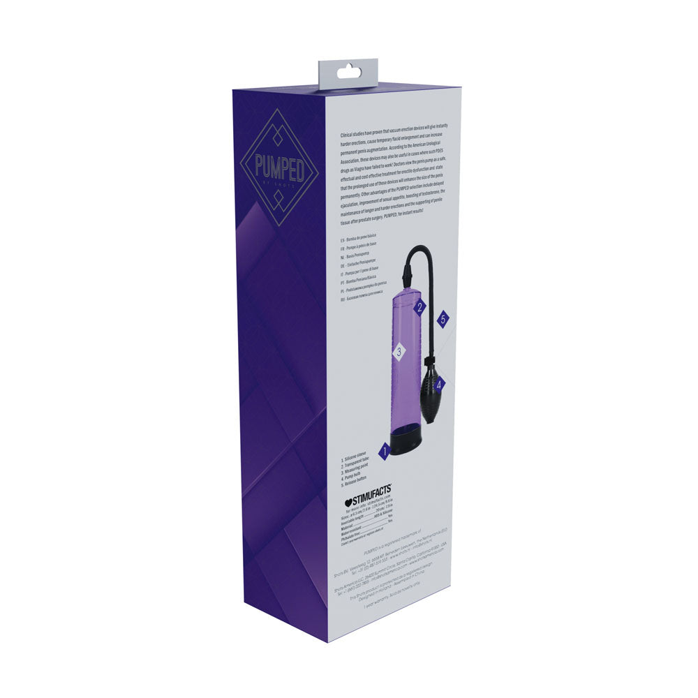 PUMPED Basic Pump 1 - Purple - Purple Penis Pump - Hush Store Sydney 