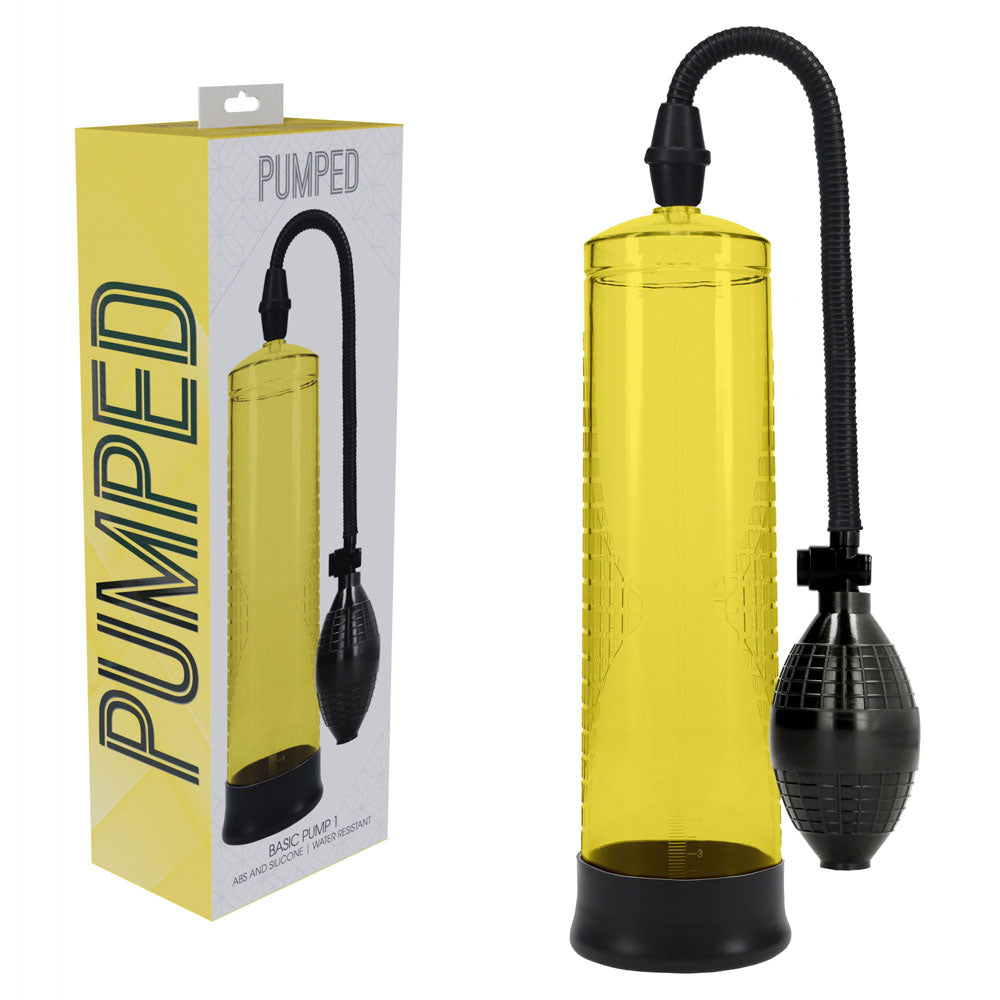 PUMPED Basic Pump 1 - Yellow - Yellow Penis Pump - Hush Store Sydney 