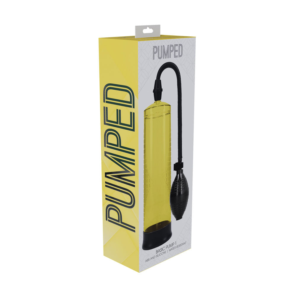 PUMPED Basic Pump 1 - Yellow - Yellow Penis Pump - Hush Store Sydney 