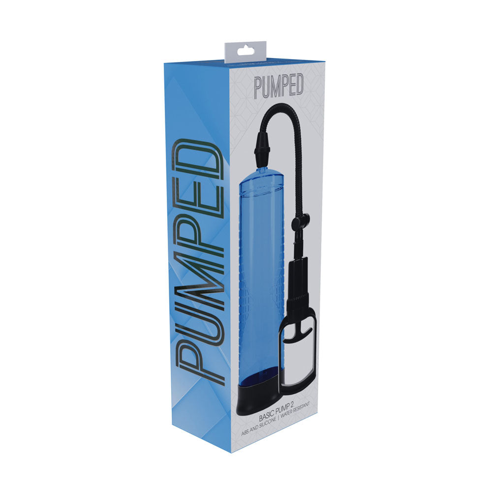 PUMPED Basic Pump 2 - Blue - Blue Penis Pump - Hush Store Sydney 